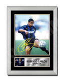 ROBERTO CARLOS 2 Limited Edition Football Player Signed Print - Football