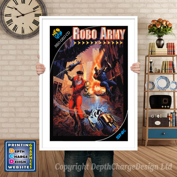 Robo Army NEO GEO Game Inspired Theme Retro Gaming Poster