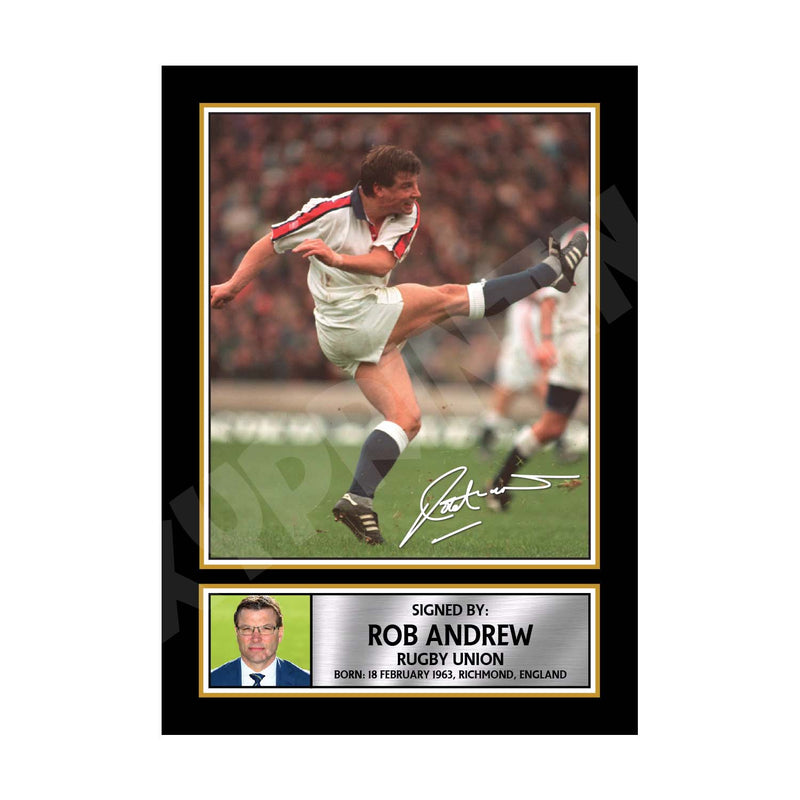 ROB ANDREW 2 Limited Edition Rugby Player Signed Print - Rugby