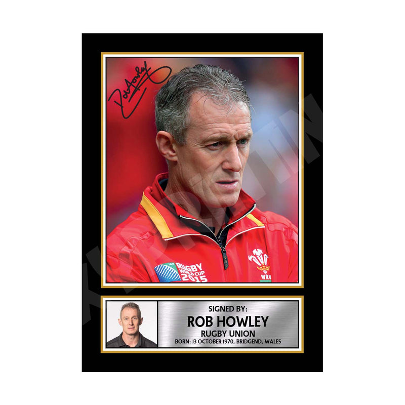 ROB HOWLEY 2 Limited Edition Rugby Player Signed Print - Rugby
