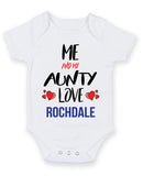 Me and My Aunty Love ROCHDALE Personalised FOOTBALL TEAM Baby Grow