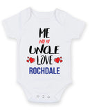 Me and My Uncle Love ROCHDALE Personalised FOOTBALL TEAM Baby Grow