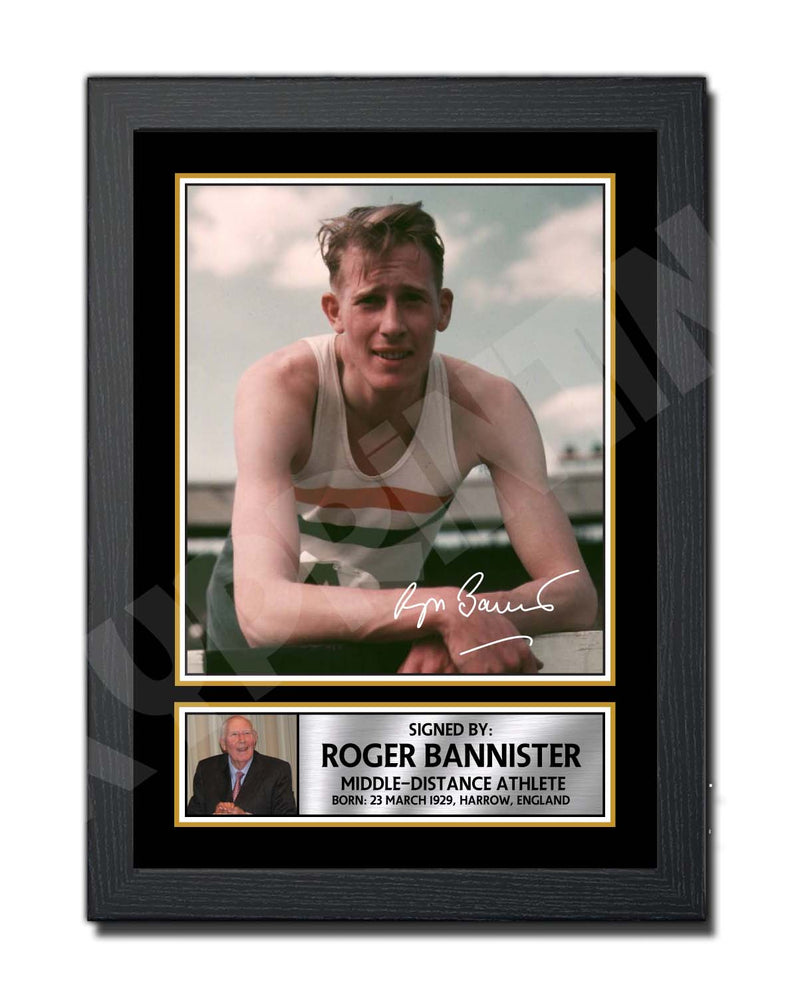 ROGER BANNISTER Limited Edition Athletics Signed Print - Athletic