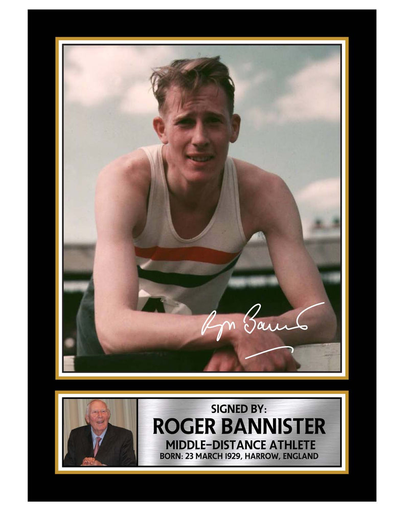 ROGER BANNISTER Limited Edition Athletics Signed Print - Athletic
