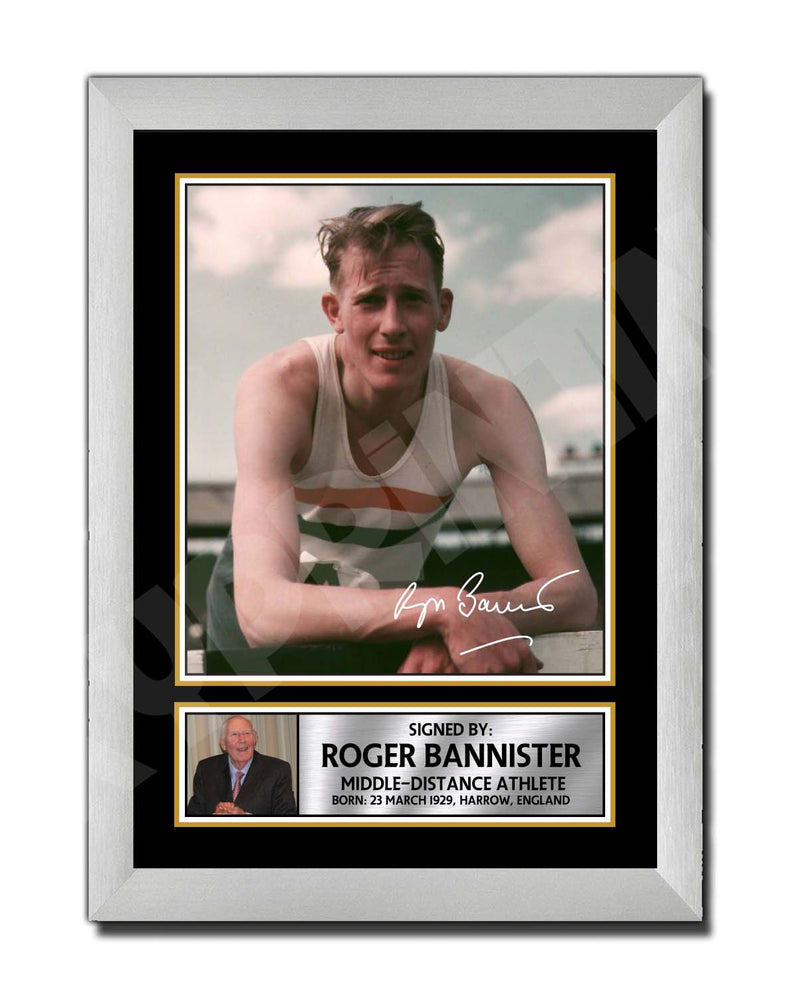 ROGER BANNISTER Limited Edition Athletics Signed Print - Athletic