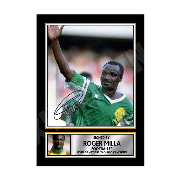 ROGER MILLA 2 Football Player Printed Signature Print