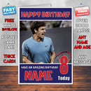 ROGER FEDERER 2 BM2 THEME INSPIRED Kids Adult Personalised Birthday Card Birthday Card