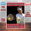 ROGER FEDERER BM2 THEME INSPIRED Kids Adult Personalised Birthday Card Birthday Card
