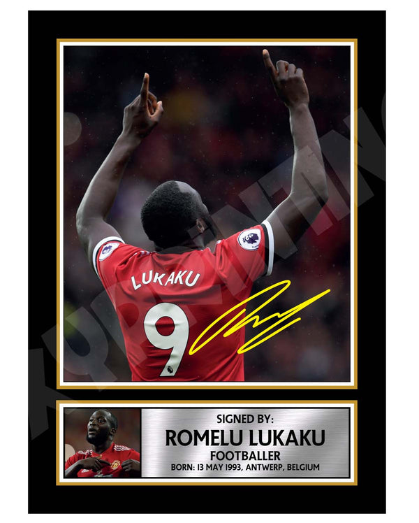 ROMELU LUKAKU 2 Football Player Printed Signature Print