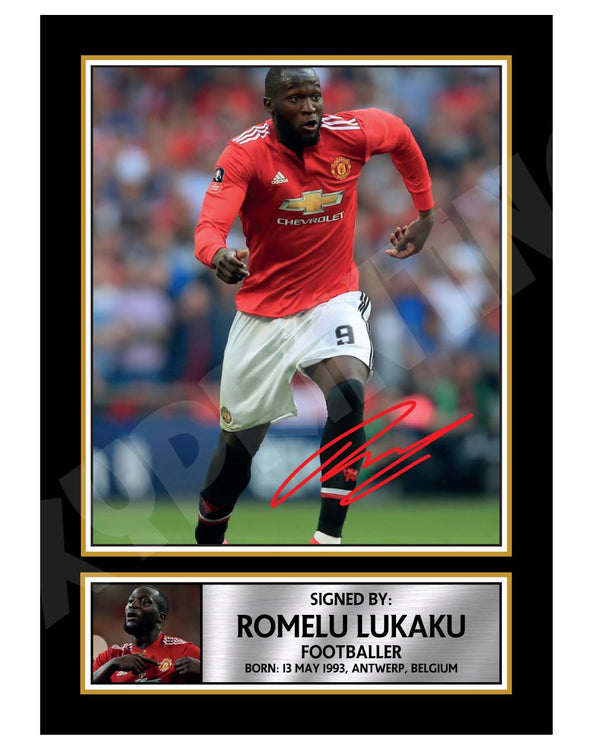 ROMELU LUKAKU (1) Football Player Printed Signature Print