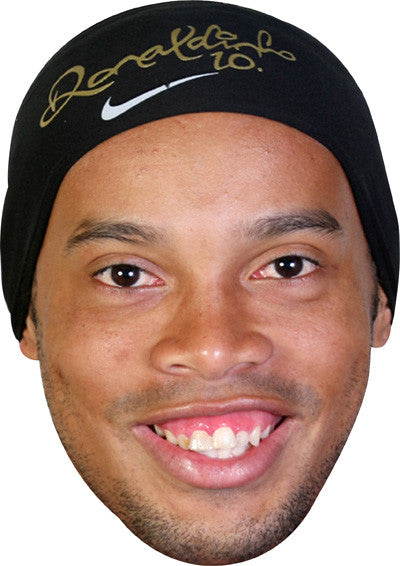 RONALDINHO Barcelona Footballer Celebrity Face Mask Fancy Dress Cardboard Costume Mask