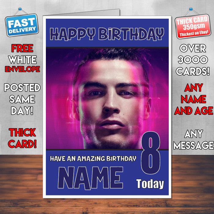 RONALDO 2 BM2 THEME INSPIRED Kids Adult Personalised Birthday Card Birthday Card