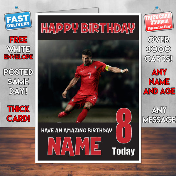 Ronaldo BM2 Theme Inspired Kids Adult Personalised Birthday Card Birthday Card