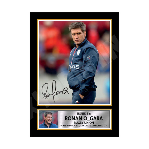 RONAN O_GARA 1 Rugby Player Printed Signature Print