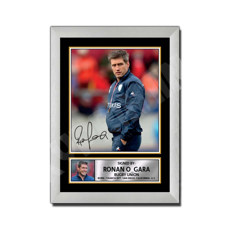RONAN O_GARA 1 Limited Edition Rugby Player Signed Print - Rugby
