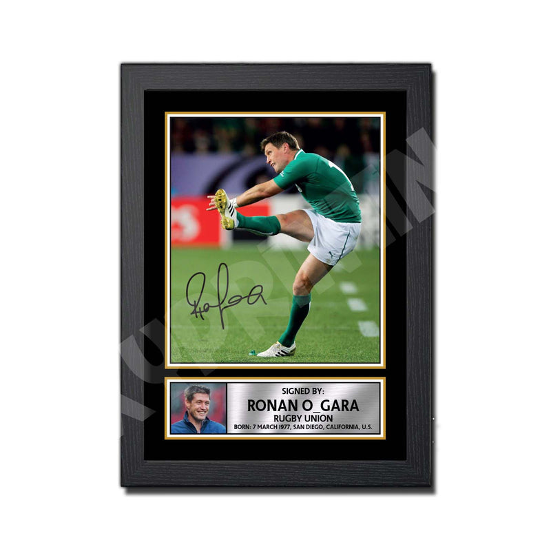 RONAN O_GARA 2 Limited Edition Rugby Player Signed Print - Rugby