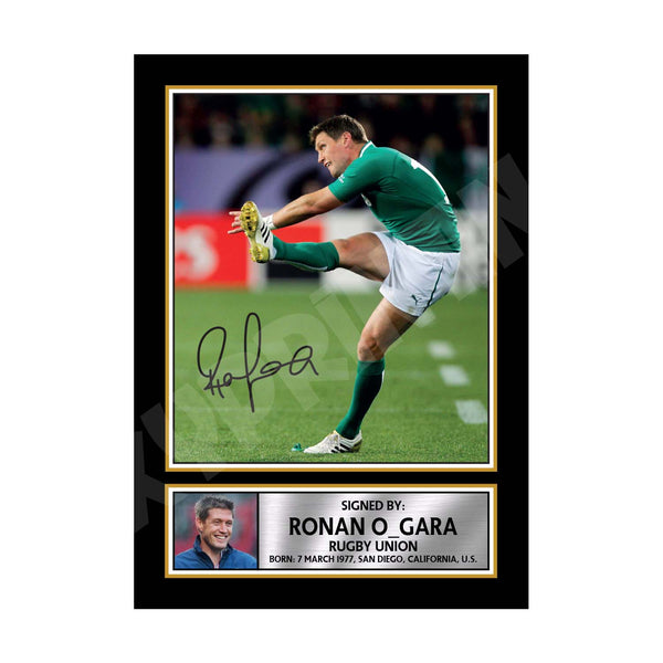 RONAN O_GARA 2 Rugby Player Printed Signature Print