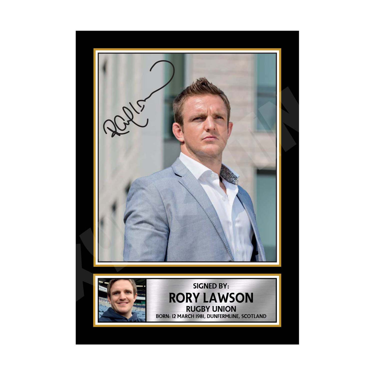 RORY LAWSON 2 Rugby Player Printed Signature Print