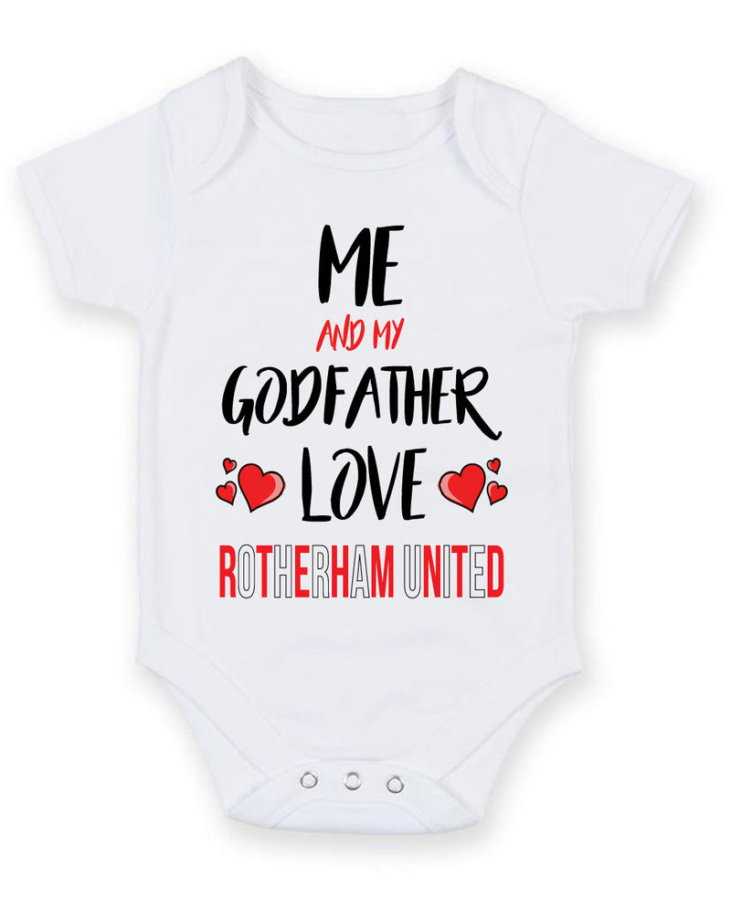 Me and My Godfather Love ROTHERHAM UNITED Personalised FOOTBALL TEAM Baby Grow