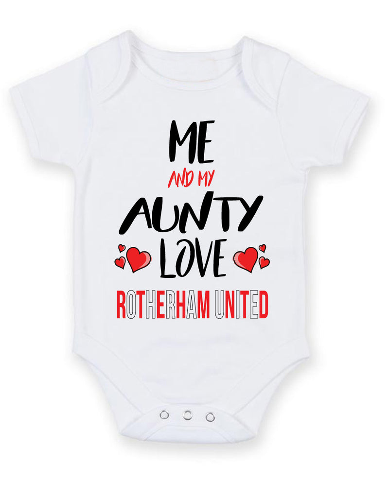 Me and My Aunty Love ROTHERHAM UNITED Personalised FOOTBALL TEAM Baby Grow