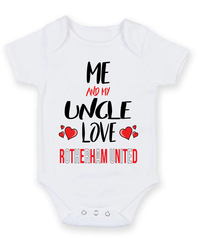Me and My Uncle Love ROTHERHAM UNITED Personalised FOOTBALL TEAM Baby Grow