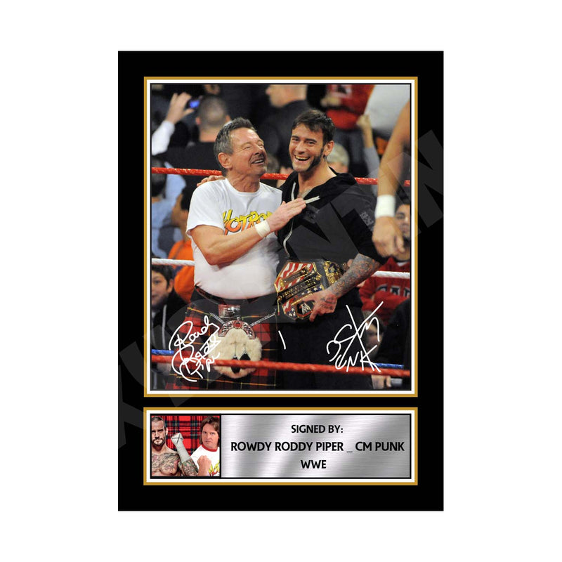 ROWDY RODDY PIPER _ CM PUNK Limited Edition MMA Wrestler Signed Print - MMA Wrestling