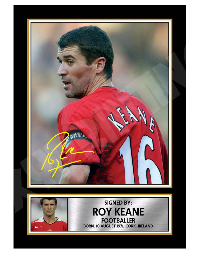 ROY KEANE 2 Limited Edition Football Player Signed Print - Football
