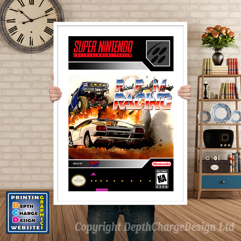 RPM Racing Super Nintendo GAME INSPIRED THEME Retro Gaming Poster A4 A3 A2 Or A1