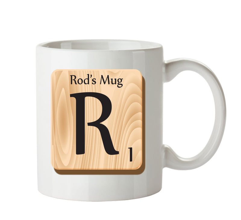 Initial "R" Your Name Scrabble Mug FUNNY