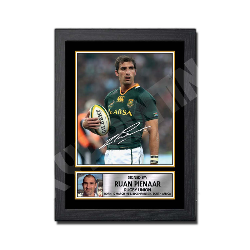 RUAN PIENAAR 2 Limited Edition Rugby Player Signed Print - Rugby