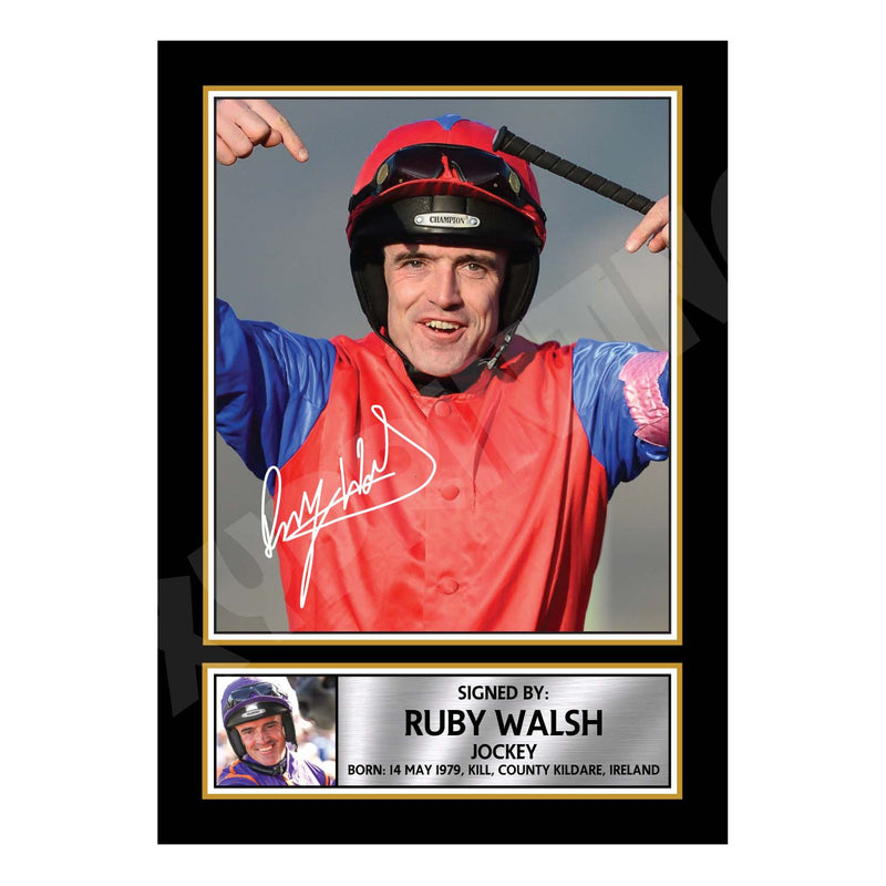 RUBY WALSH Limited Edition Horse Racer Signed Print - Horse Racing
