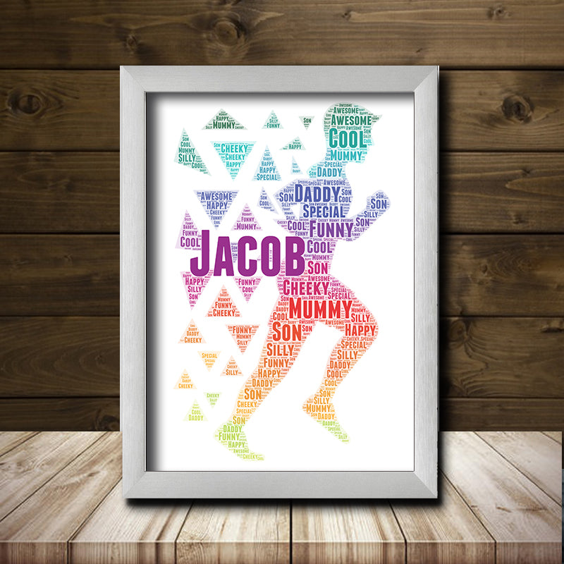 Personalised Runner 1 Word Art Poster Print