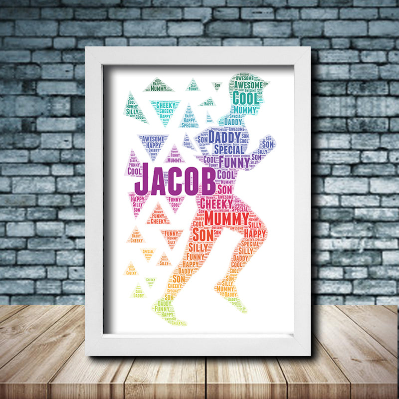 Personalised Runner 1 Word Art Poster Print