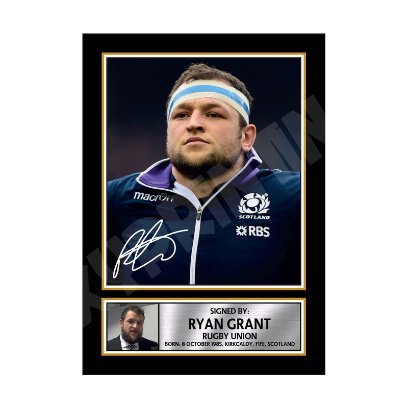 RYAN GRANT 1 Limited Edition Rugby Player Signed Print - Rugby