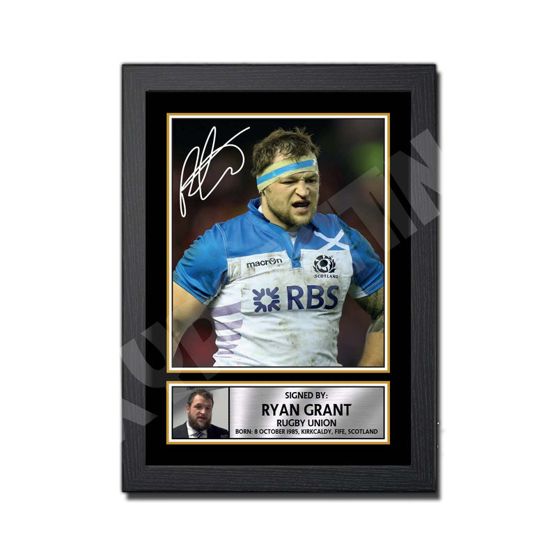 RYAN GRANT 2 Limited Edition Rugby Player Signed Print - Rugby