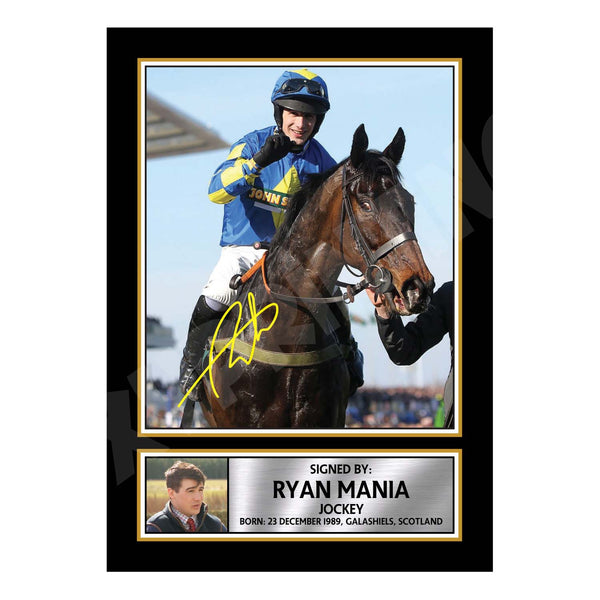 RYAN MANIA Horse Racer Printed Signature Print – Horse Racing