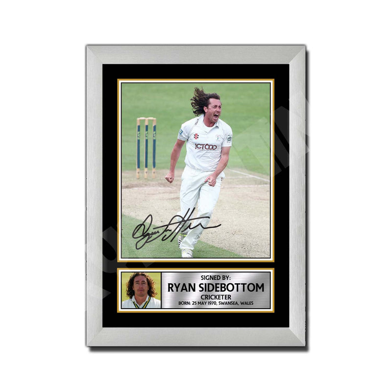 RYAN SIDEBOTTOM Limited Edition Cricketer Signed Print - Cricket Player