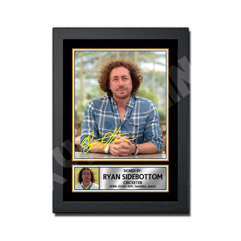 RYAN SIDEBOTTOM 2 Limited Edition Cricketer Signed Print - Cricket Player