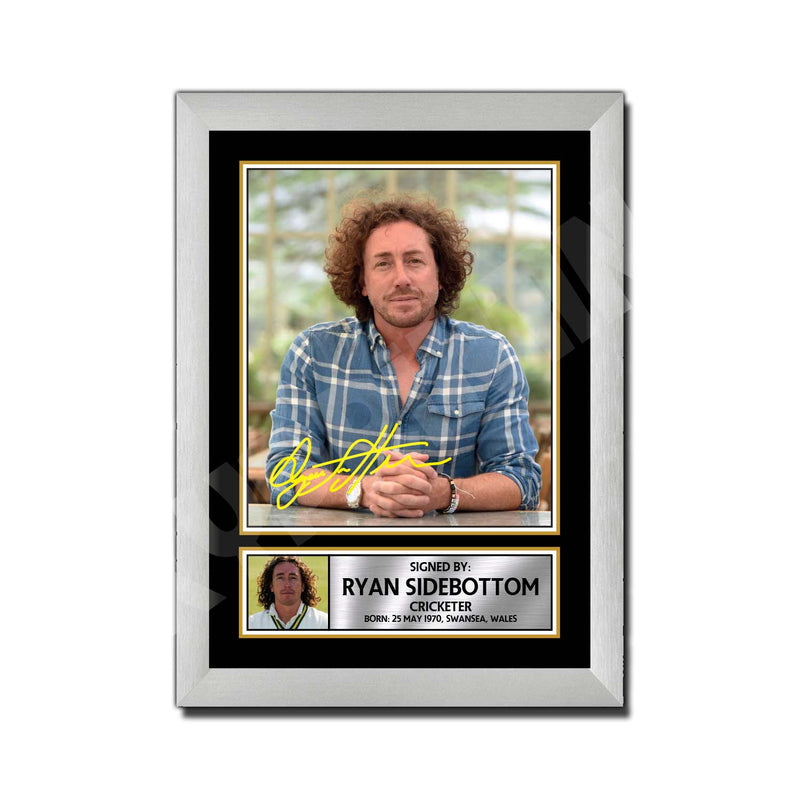 RYAN SIDEBOTTOM 2 Limited Edition Cricketer Signed Print - Cricket Player