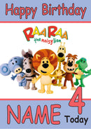 Happy Birthday Ra Ra The Noisy Lion THEME INSPIRED Kids Adult Personalised Birthday Card