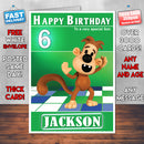 Raa Raa The Noisy Lion 2 Style Theme Personalised Kidshows Birthday Card (SA)