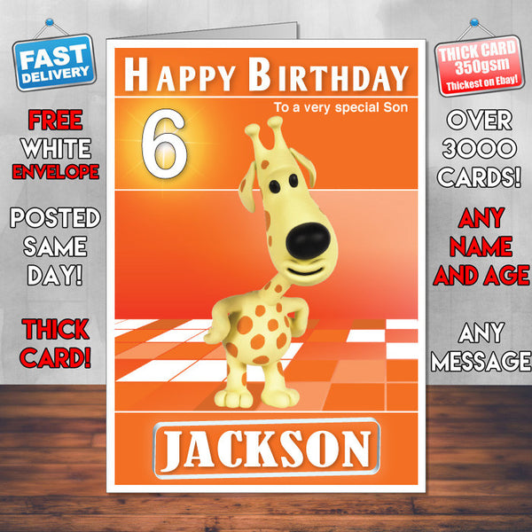 Raa Raa The Noisy Lion 3 Style Theme Personalised Kidshows Birthday Card (SA)