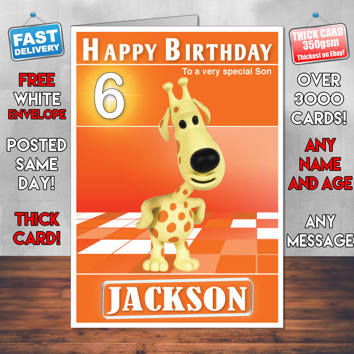 Raa Raa The Noisy Lion 3 Style Theme Personalised Kidshows Birthday Card (SA)