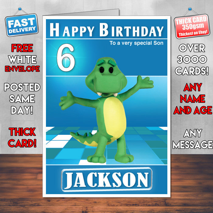 Raa Raa The Noisy Lion 4 Style Theme Personalised Kidshows Birthday Card (SA)