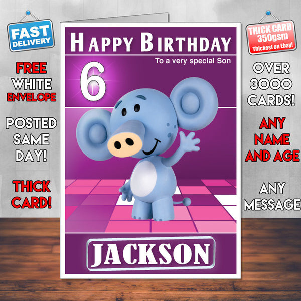 Raa Raa The Noisy Lion 5 Style Theme Personalised Kidshows Birthday Card (SA)