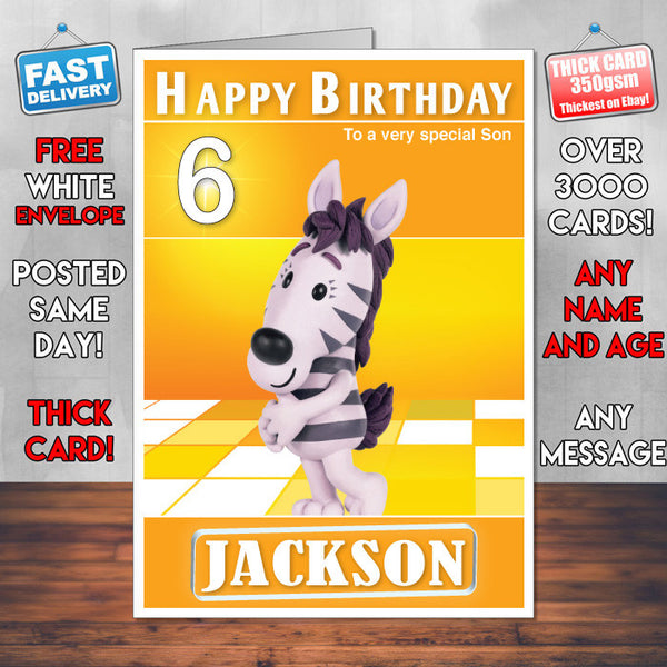 Raa Raa The Noisy Lion 6 Style Theme Personalised Kidshows Birthday Card (SA)