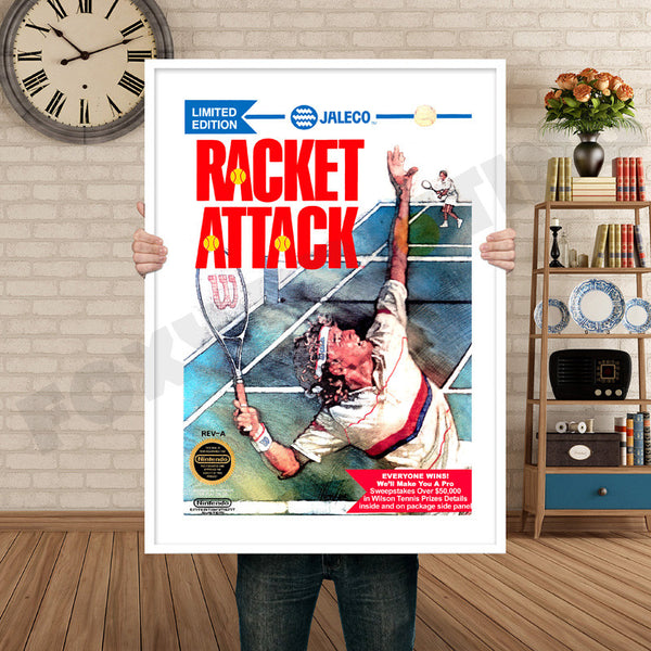 Racket Attack Retro Game Inspired Theme Nintendo NES Gaming
