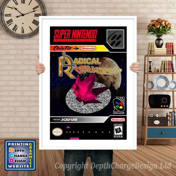 Radical Dreamers Super Nintendo Game Inspired Theme Retro Gaming Poster