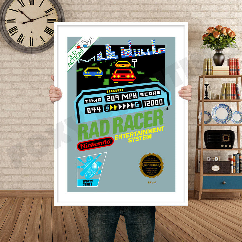 Radracer Retro GAME INSPIRED THEME Nintendo NES Gaming A4 A3 A2 Or A1 Poster Art 466