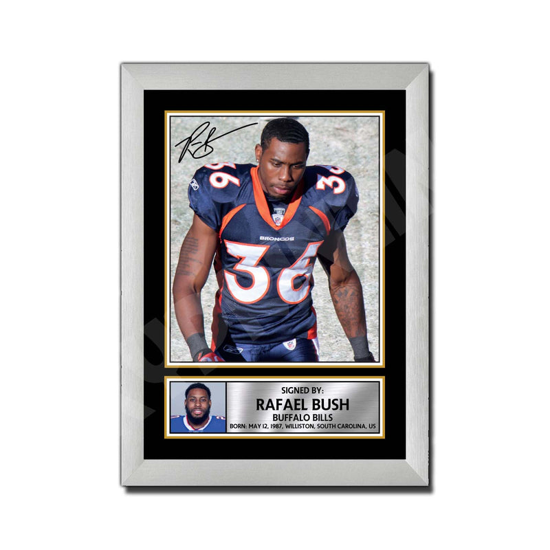 Rafael Bush 1 Limited Edition Football Signed Print - American Footballer